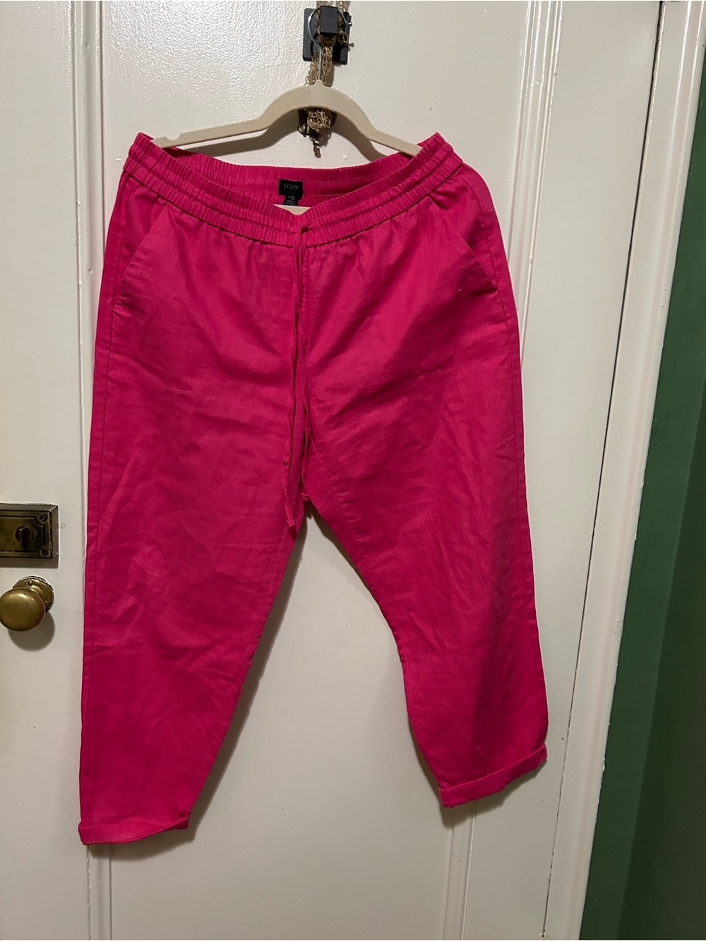 J. Crew Bright Pink Elastic-Waist Jogger Pants